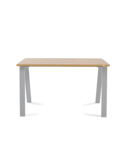 MESA ROCADA BLANCA ESTRUCTURA GRIS