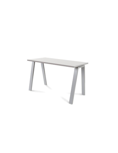 MESA ROCADA BLANCA ESTRUCTURA GRIS