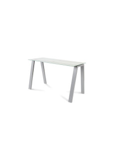 MESA ROCADA BLANCA ESTRUCTURA GRIS