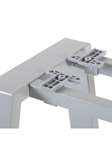 MESA ROCADA BLANCA ESTRUCTURA GRIS