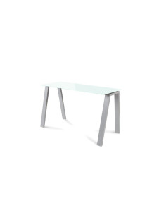 MESA ROCADA BLANCA ESTRUCTURA GRIS