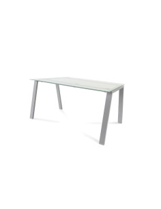 MESA ROCADA BLANCA ESTRUCTURA GRIS