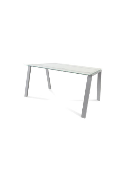 MESA ROCADA BLANCA ESTRUCTURA GRIS