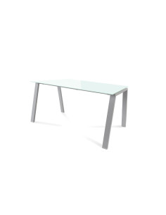 MESA ROCADA BLANCA ESTRUCTURA GRIS