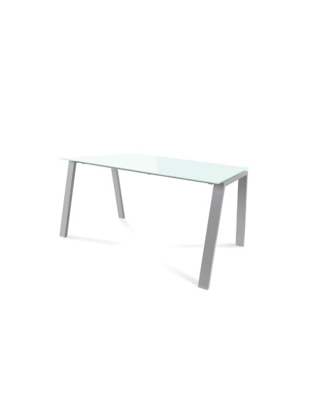 MESA ROCADA BLANCA ESTRUCTURA GRIS