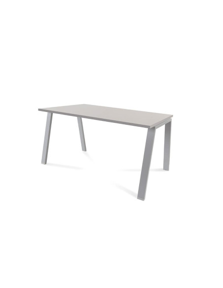 MESA ROCADA BLANCA ESTRUCTURA GRIS