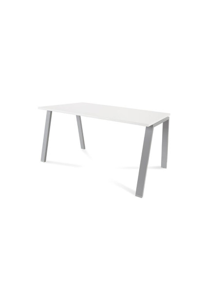MESA ROCADA BLANCA ESTRUCTURA GRIS