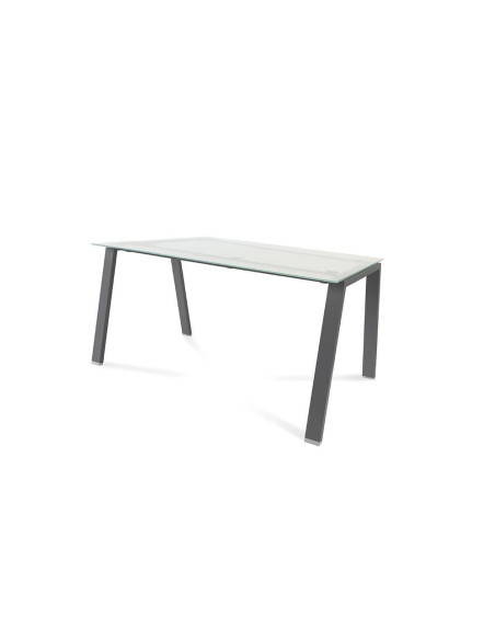 MESA ROCADA BLANCA ESTRUCTURA ANTRACITA