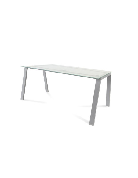 MESA ROCADA BLANCA ESTRUCTURA GRIS