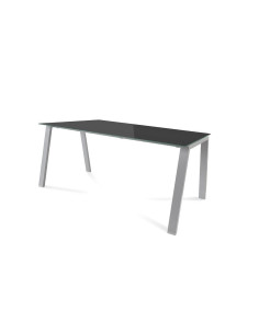 MESA ROCADA BLANCA ESTRUCTURA GRIS