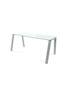 MESA ROCADA BLANCA ESTRUCTURA GRIS