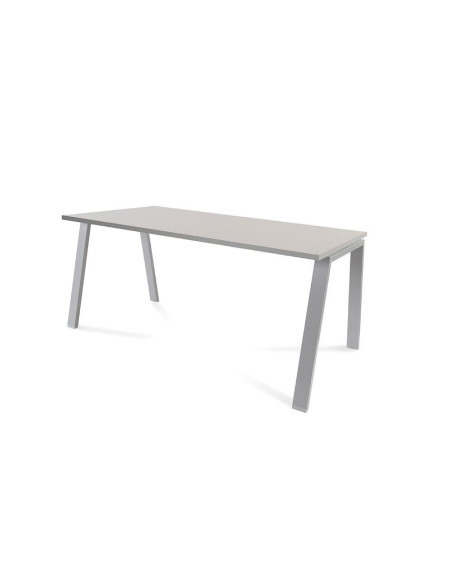 MESA ROCADA BLANCA ESTRUCTURA GRIS