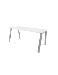 MESA ROCADA BLANCA ESTRUCTURA GRIS