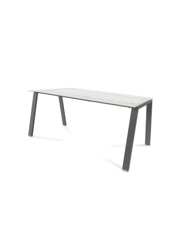 MESA ROCADA BLANCA ESTRUCTURA ANTRACITA