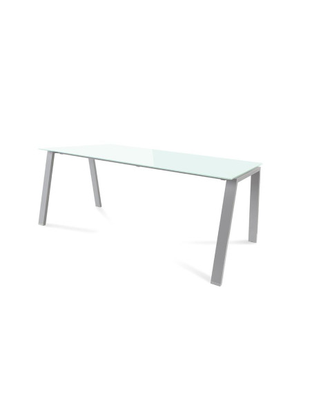 MESA ROCADA BLANCA ESTRUCTURA GRIS