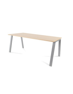 MESA ROCADA BLANCA ESTRUCTURA GRIS