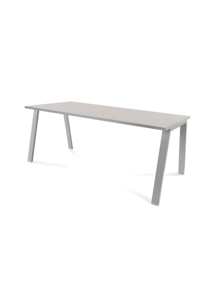 MESA ROCADA BLANCA ESTRUCTURA GRIS