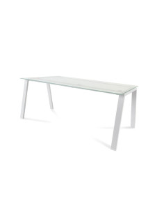 MESA ROCADA BLANCA ESTRUCTURA BLANCA