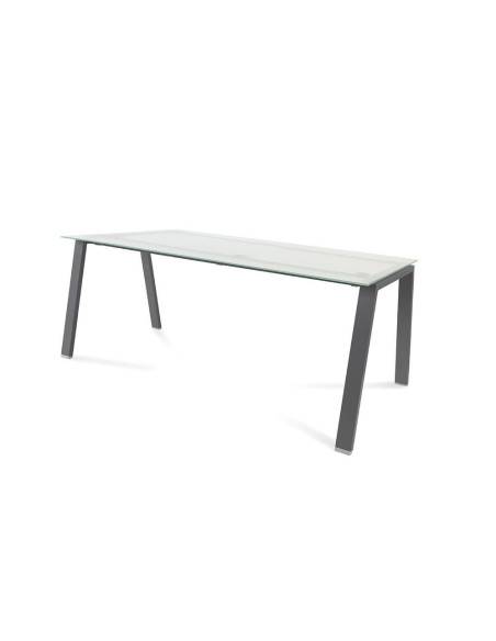 MESA ROCADA BLANCA ESTRUCTURA ANTRACITA