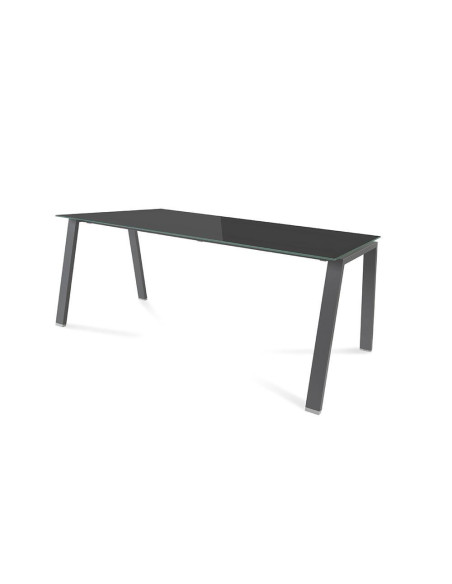 MESA ROCADA BLANCA ESTRUCTURA ANTRACITA