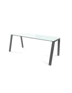 MESA ROCADA BLANCA ESTRUCTURA ANTRACITA