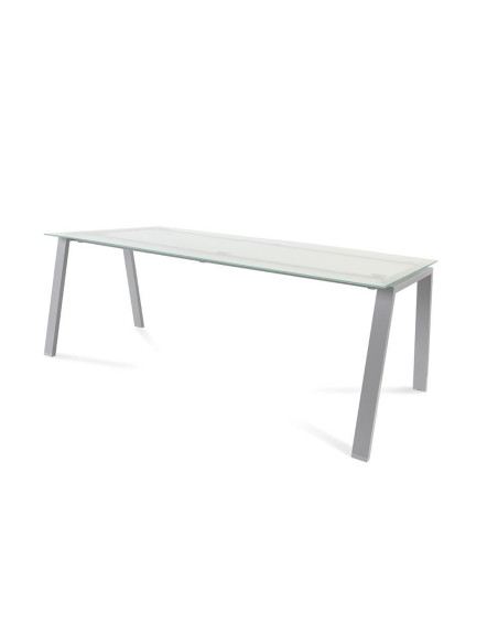 MESA ROCADA BLANCA ESTRUCTURA GRIS