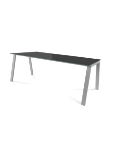 MESA ROCADA BLANCA ESTRUCTURA GRIS