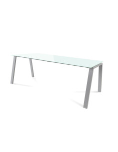 MESA ROCADA BLANCA ESTRUCTURA GRIS