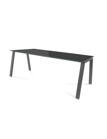 MESA ROCADA BLANCA ESTRUCTURA ANTRACITA