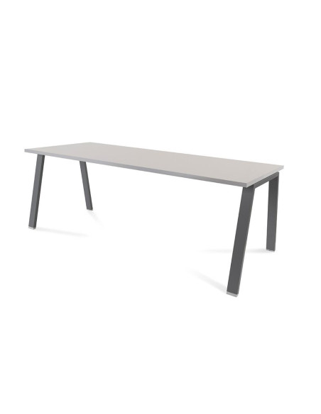 MESA ROCADA BLANCA ESTRUCTURA ANTRACITA
