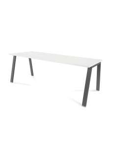 MESA ROCADA BLANCA ESTRUCTURA ANTRACITA