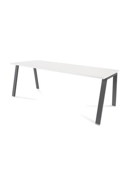 MESA ROCADA BLANCA ESTRUCTURA ANTRACITA