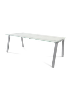 MESA ROCADA BLANCA ESTRUCTURA GRIS