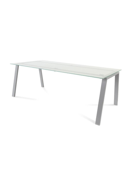 MESA ROCADA BLANCA ESTRUCTURA GRIS