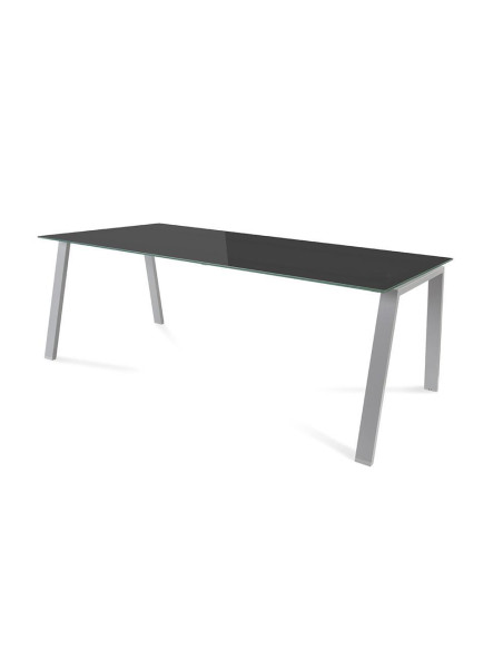 MESA ROCADA BLANCA ESTRUCTURA GRIS