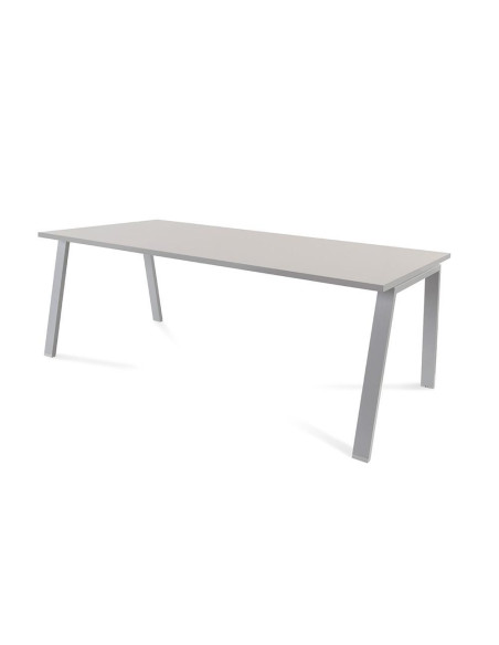 MESA ROCADA BLANCA ESTRUCTURA GRIS