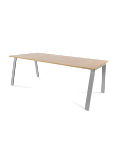 MESA ROCADA BLANCA ESTRUCTURA GRIS