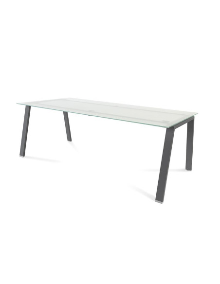 MESA ROCADA BLANCA ESTRUCTURA ANTRACITA