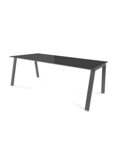 MESA ROCADA BLANCA ESTRUCTURA ANTRACITA