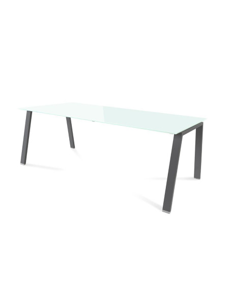 MESA ROCADA BLANCA ESTRUCTURA ANTRACITA