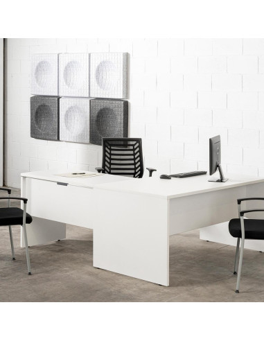 MESA ROCADA WORK ESTRUCTURA BLANCA