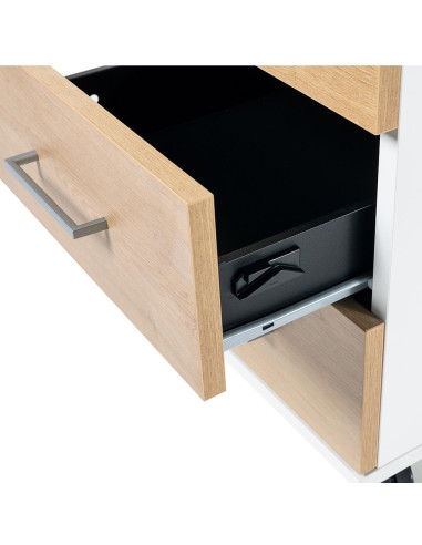 BUCK MÓVIL ROCADA STORE 1 CAJÓN Y CARPETERO ESTRUCTURA BLANCA