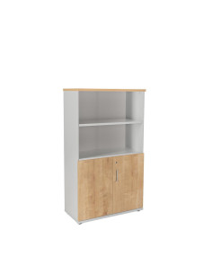 ARMARIO DE MADERA ROCADA CON PUERTAS BAJAS ESTRUCTURA GRIS