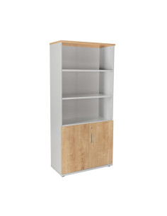 ARMARIO DE MADERA ROCADA CON PUERTAS BAJAS ESTRUCTURA GRIS