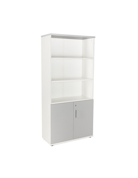 ARMARIO DE MADERA ROCADA CON PUERTAS BAJAS ESTRUCTURA BLANCA