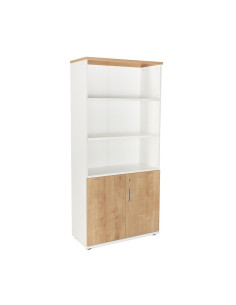 ARMARIO DE MADERA ROCADA CON PUERTAS BAJAS ESTRUCTURA BLANCA