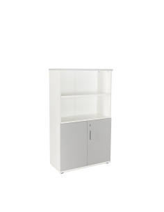 ARMARIO DE MADERA ROCADA CON PUERTAS BAJAS ESTRUCTURA BLANCA