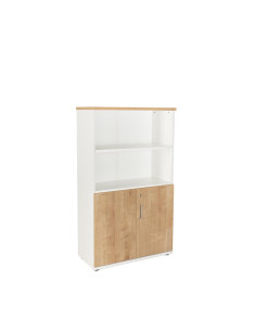 ARMARIO DE MADERA ROCADA CON PUERTAS BAJAS ESTRUCTURA BLANCA