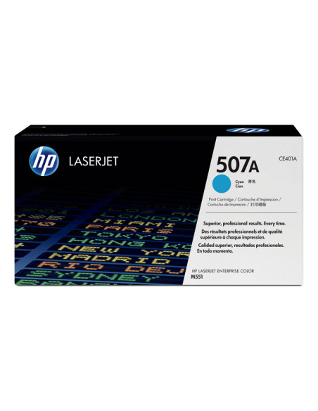 TONER HP N 507A CE401A LASERJET ENTERPRISE M551NM575DN CIAN 6000 PÁG
