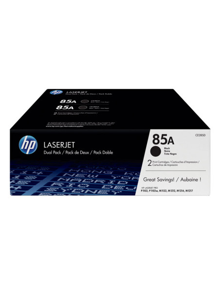 TONER HP N 85A CE285AD LJ P1102 NEGRO PACK 2 UD